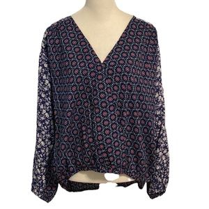 UMGEE floral print swoop front top